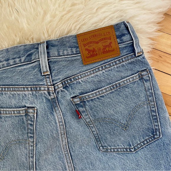 LEVIS Distressed Denim Jean Button up Skirt - Picture 3 of 9